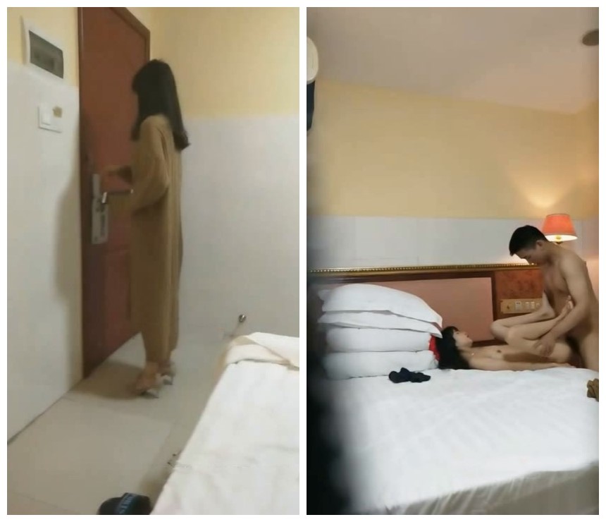 宾馆约个上门兼职妹子，身材很苗条阴毛浓密插进去几下就开始呻吟浪叫