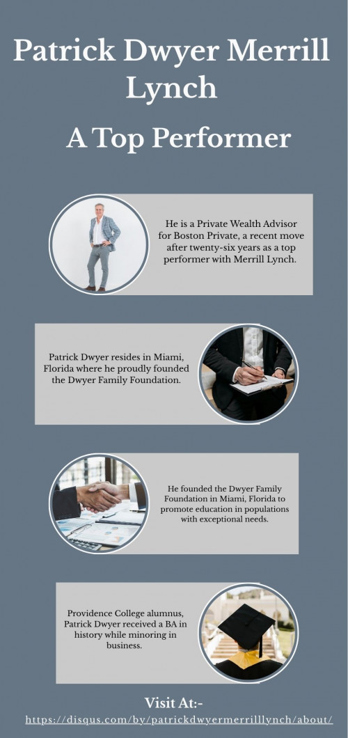 Patrick Dwyer contributes his time and talents to support charitable organizations such as the Neuroscience Centers of Florida Foundation where he is on the governing board of directors. He was formerly with Merrill Lynch and has been a private wealth advisor for over twenty-six years.