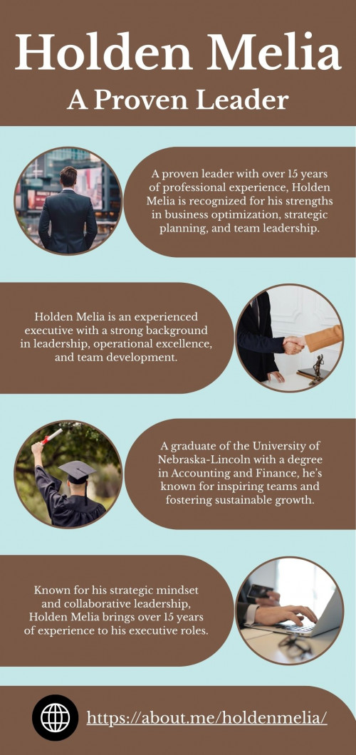 Holden Melia is a business executive with over 15 years of experience leading teams, improving operations, and fostering growth. He holds a Bachelor’s degree in Accounting and Finance from the University of Nebraska-Lincoln.