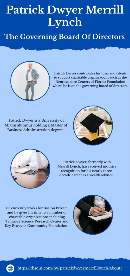 Patrick Dwyer established the Dwyer Family Foundation in Miami, Florida to bring resources to education programs throughout the state. He is a Private Wealth Advisor for Boston Private, a recent move after twenty-six years as a top performer with Merrill Lynch.