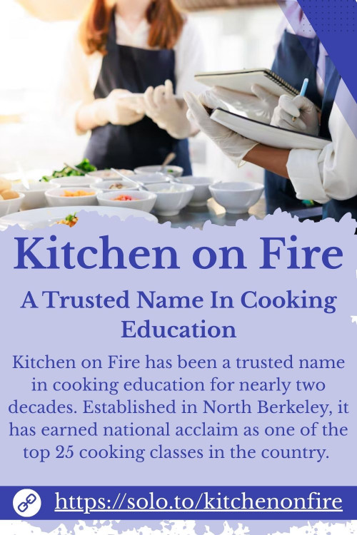 Kitchen on Fire has been a trusted name in cooking education for nearly two decades. Established in North Berkeley, it has earned national acclaim as one of the top 25 cooking classes in the country. The school offers a wide variety of programs, including its highly praised 12 Week Basics of Cooking Series, engaging hands-on workshops, and corporate cooking events. With seasoned chefs and nutritionists as instructors, Kitchen on Fire emphasizes practical skills, nutrition, and flavor.
