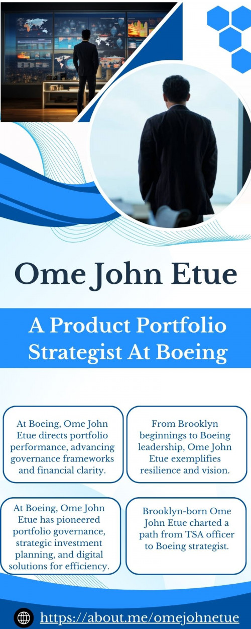 Ome John Etue, MBA, is a Boeing Portfolio Operations Manager specializing in  IT Governance, Enterprise strategy, and Digital transformation. With 15 + years of expertise, he has delivered $154M in cost savings. A family man rooted in Christian faith, Ome mentors youth, enjoys soccer, hiking, and thrives on global cultural exploration.