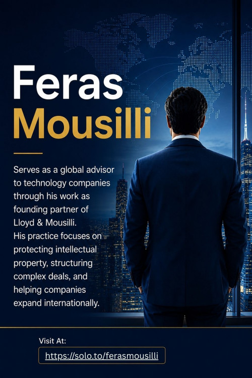 Feras Mousilli serves as a global advisor to technology companies through his work as founding partner of Lloyd & Mousilli. His practice focuses on protecting intellectual property, structuring complex deals, and helping companies expand internationally. With degrees in engineering, computer science, and law, Feras brings a multidisciplinary lens to his legal counsel.