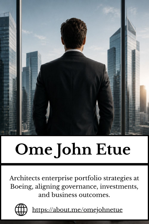 A strategic product portfolio leader at Boeing, Ome John Etue advances governance systems, demand planning, and investment strategies. His execution delivered $154M in savings while improving enterprise transparency.