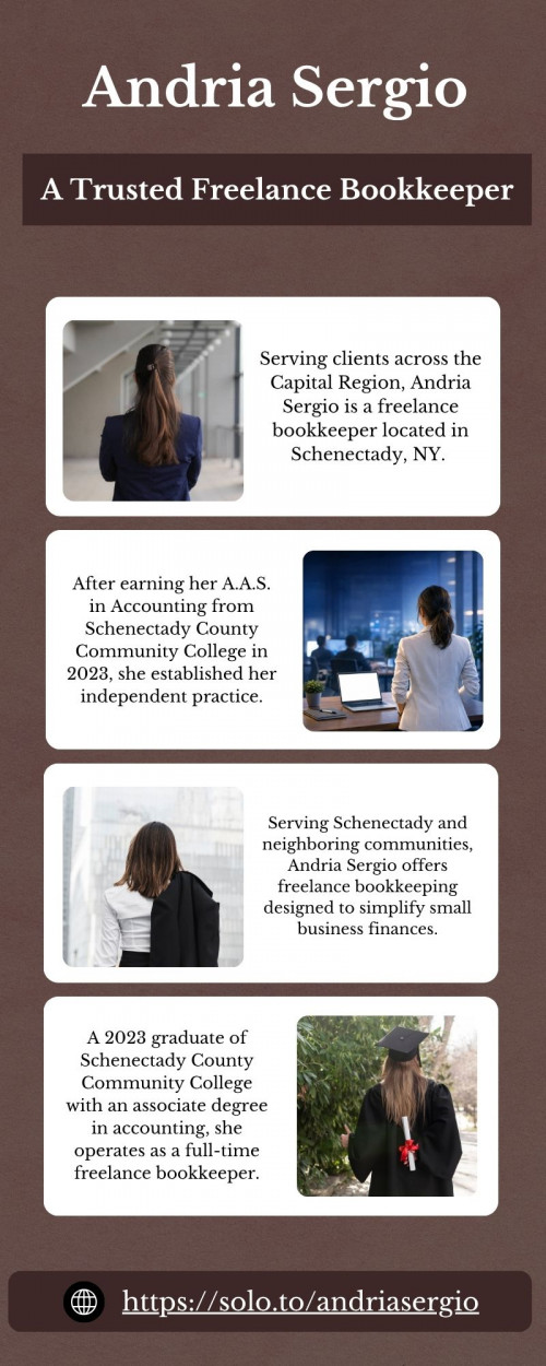 Community College in 2023 and specializes in payroll processing, reconciliations, and financial reporting. With expertise in QuickBooks and Peachtree, she ensures accurate recordkeeping and straightforward communication. Andria prioritizes dependable service and strong client partnerships that support sustainable growth.