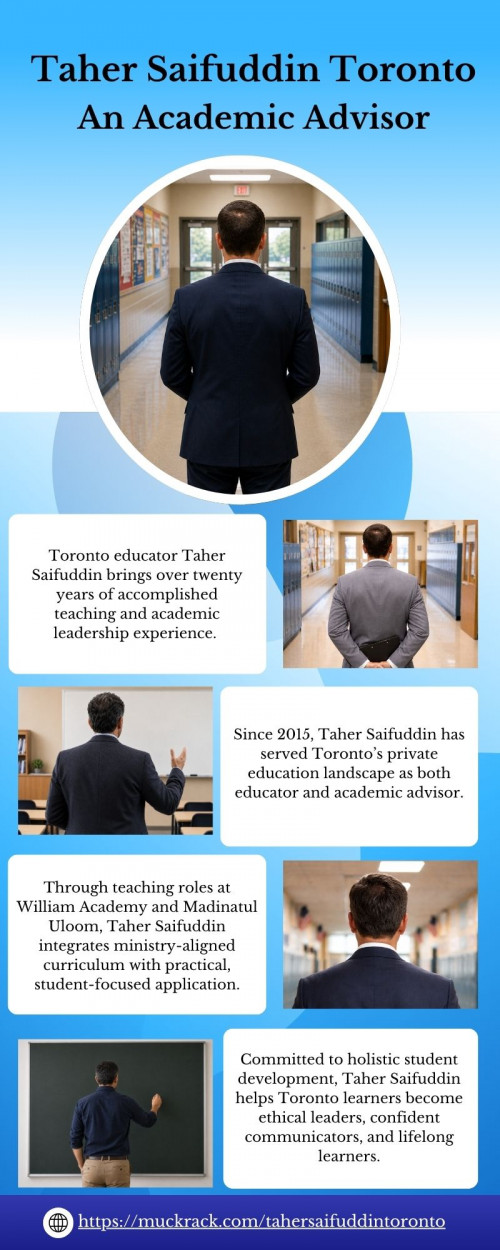 Scarborough-based educator Taher Saifuddin creates inclusive, high-achievement classrooms across Toronto. Specializing in leadership, economics, and business communication, he aligns instruction with Ontario curriculum standards while offering individualized mentorship that equips students for post-secondary readiness, academic advancement, and long-term personal and professional growth.