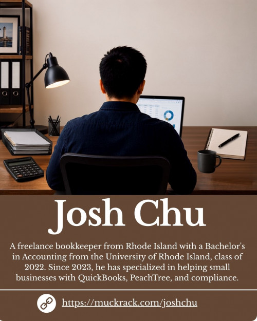 Josh Chu is a dedicated bookkeeper from Rhode Island, freelancing since 2023. He graduated from the University of Rhode Island with a Bachelor's in Accounting in 2022. Proficient in QuickBooks and PeachTree, Josh focuses on helping small businesses manage their finances.