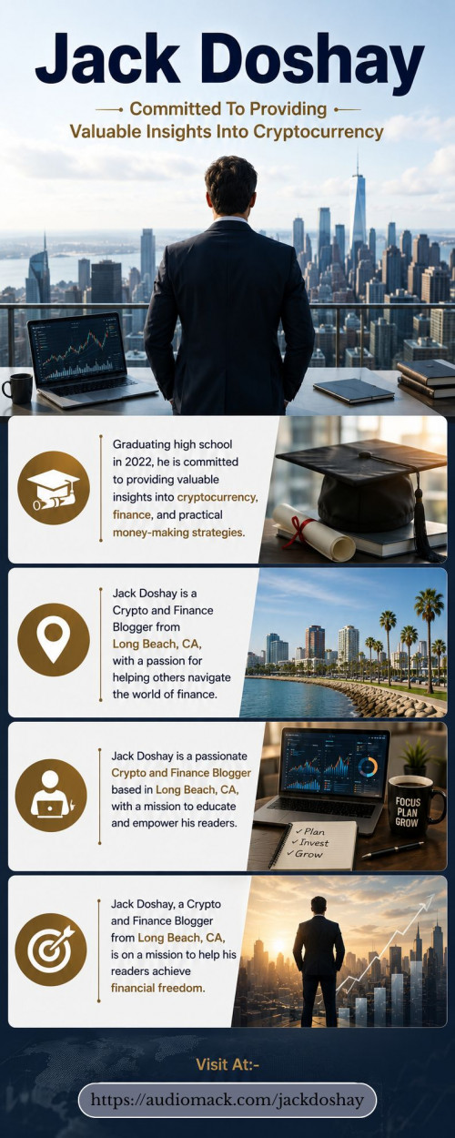 Jack Doshay, a Crypto and Finance Blogger from Long Beach, CA, is your guide to understanding finance. Since 2019, Jack has been sharing his insights on cryptocurrency, finance, and effective money-making strategies. Graduating high school in 2022, he is committed to helping his readers stay informed and make smart financial decisions. With a passion for simplifying complex financial topics, Jack's blog is a valuable resource for anyone looking to improve their financial literacy and take control of their financial future.