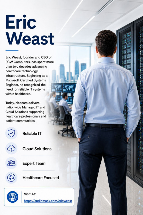 Eric Weast, a Microsoft Certified Systems Engineer, founded ECW Computers in 2004 to address the growing need for dependable healthcare IT infrastructure. Today, the company’s engineering team delivers nationwide Managed IT and Cloud Solutions. Eric’s leadership focuses on secure systems, scalable technology, and innovative solutions supporting healthcare professionals and patients.