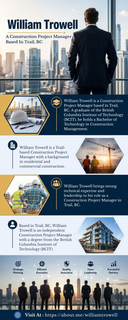 William Trowell is a Construction Project Manager focused on efficient and responsible building practices. Based in Trail, BC, he earned his Bachelor of Technology in Construction Management from BCIT in 2023. His work emphasizes blueprint accuracy, permit and compliance navigation, lean building techniques, and strong client collaboration. William is recognized for managing projects with precision, attention to detail, and a commitment to sustainable outcomes.