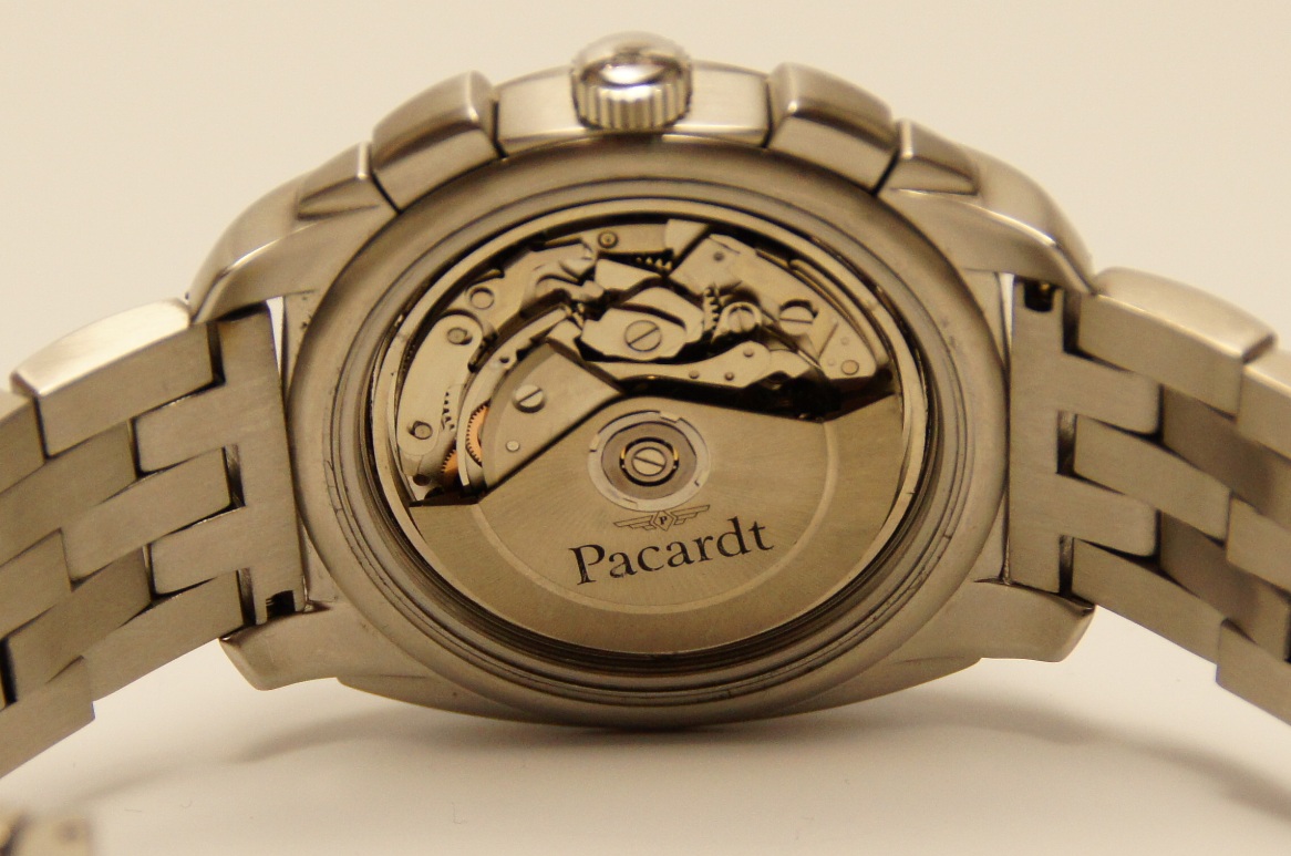 Original PACARDT Automatik Chrongraph Herrenuhr Stahlband Valjoux 7750